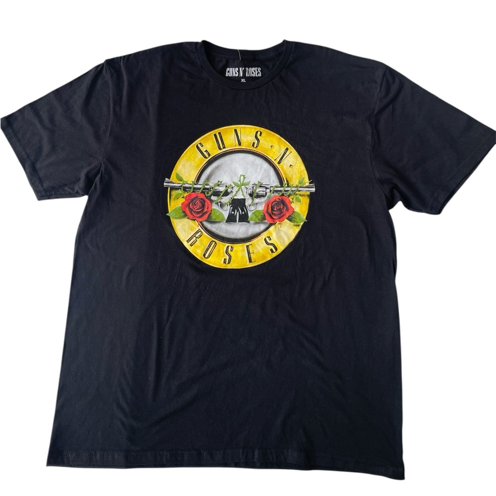 Guns N' Roses Black Multi Logo T-Shirt Short Sleeve Cotton Unisex Size XL New